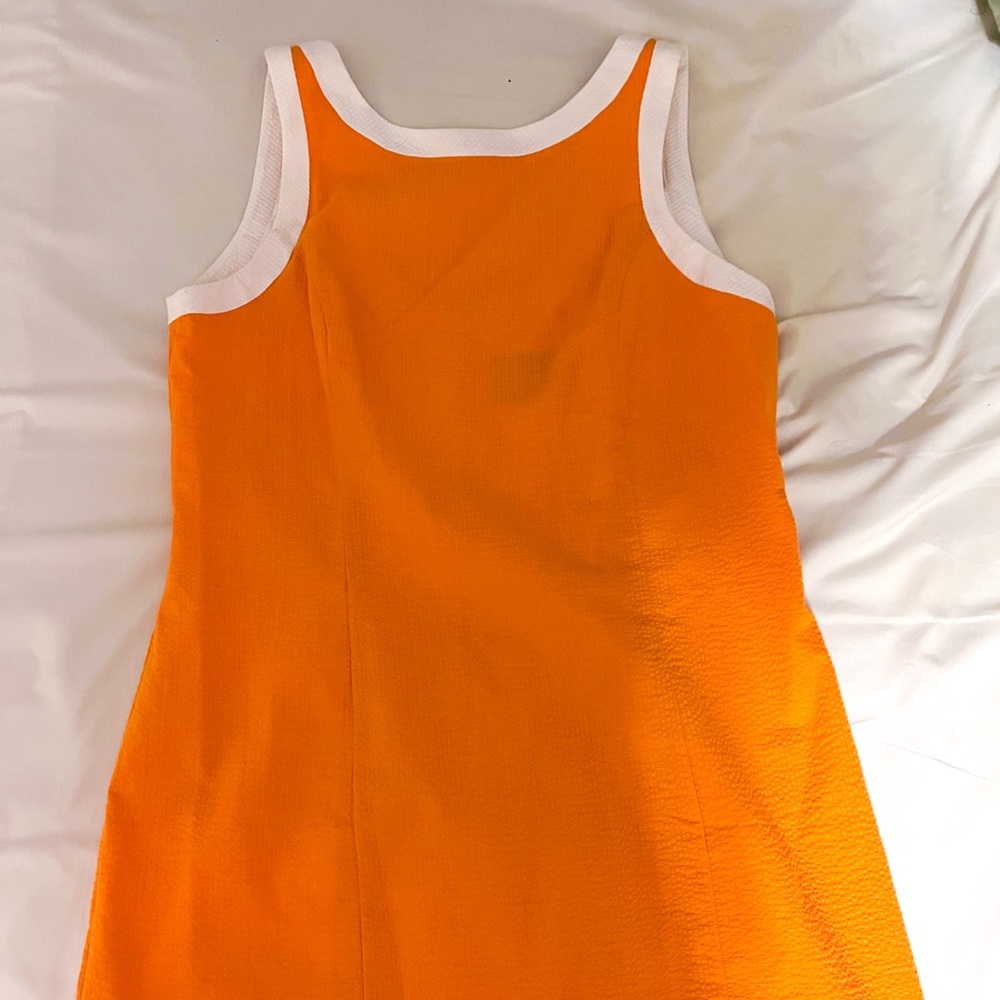 Orange Seersucker Lauren James Dress